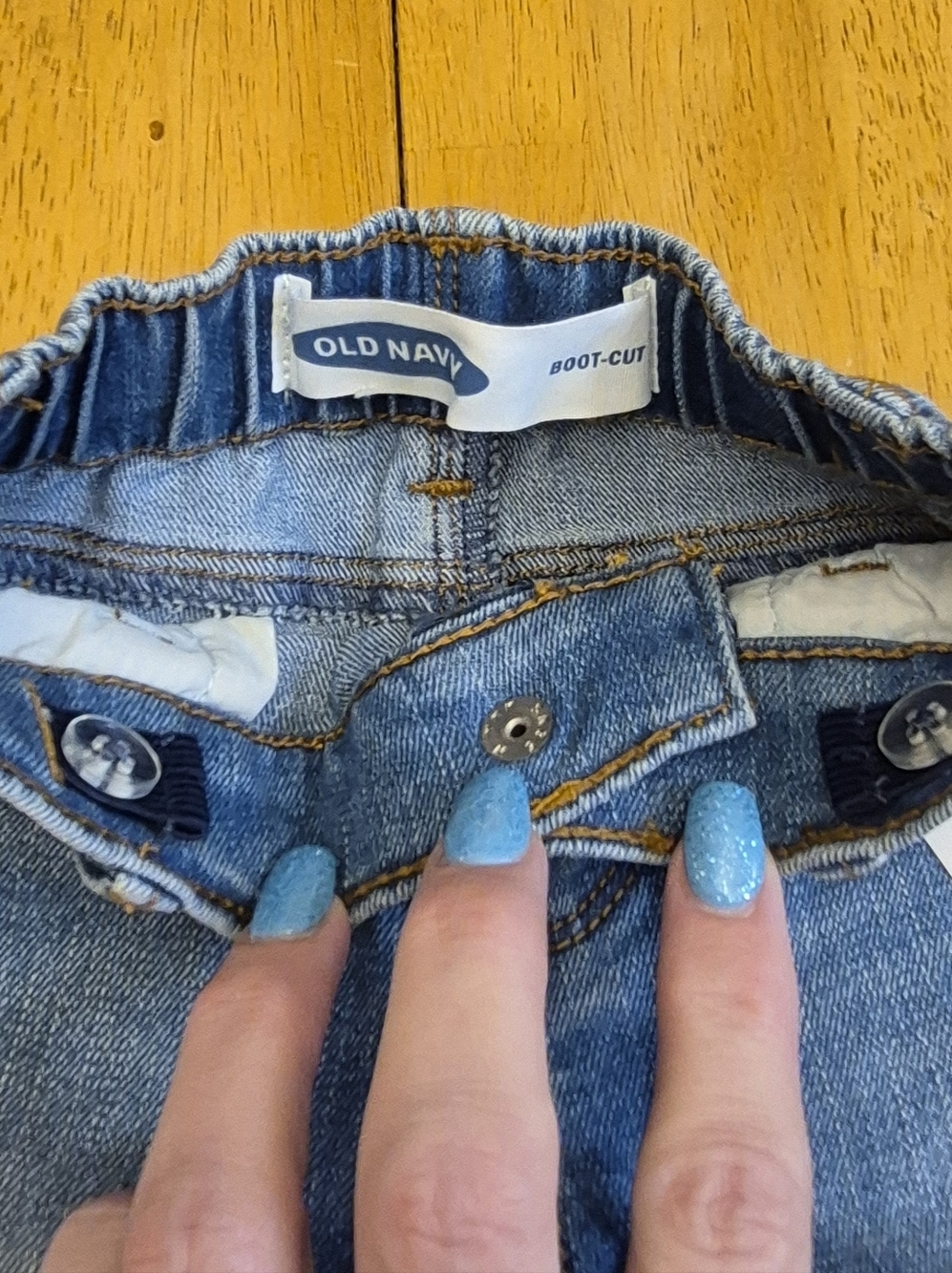 Old Navy Bootcut Denim Blue Jeans Sz 2T Toddler Girls Elastic Waist NWT - Picture 2 of 4